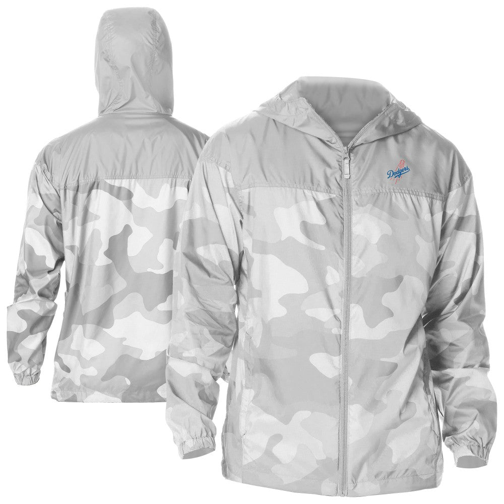 Los Angeles Dodgers Camo Flash Challenger Full-Zip Windbreaker Jacket Gray