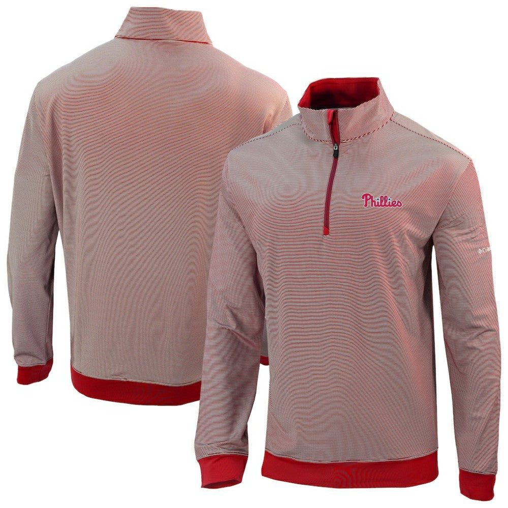 Philadelphia Phillies Omni-Wick Even Lie Quarter-Zip Pullover Top Red