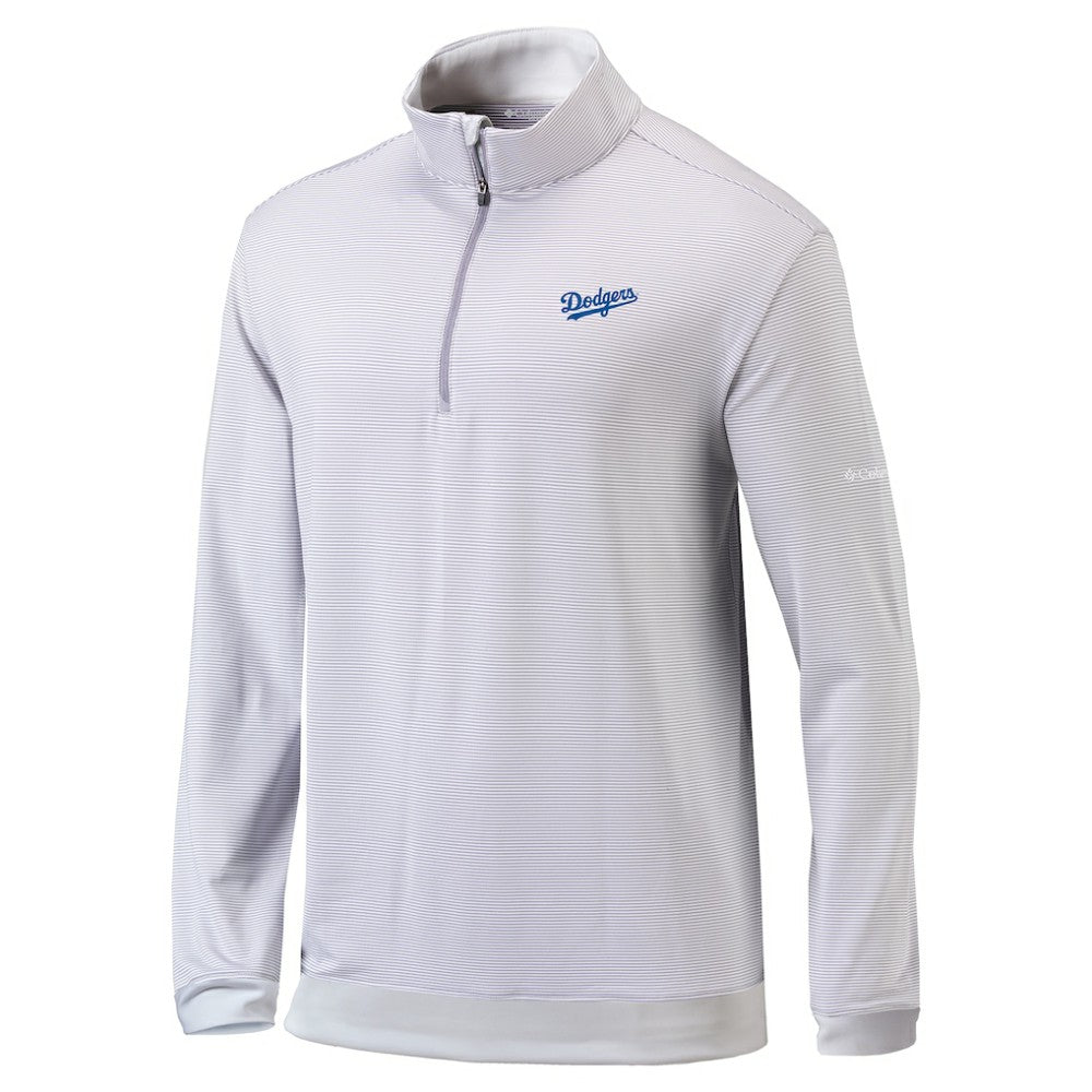 Los Angeles Dodgers Omni-Wick Even Lie Quarter-Zip Pullover Top Gray