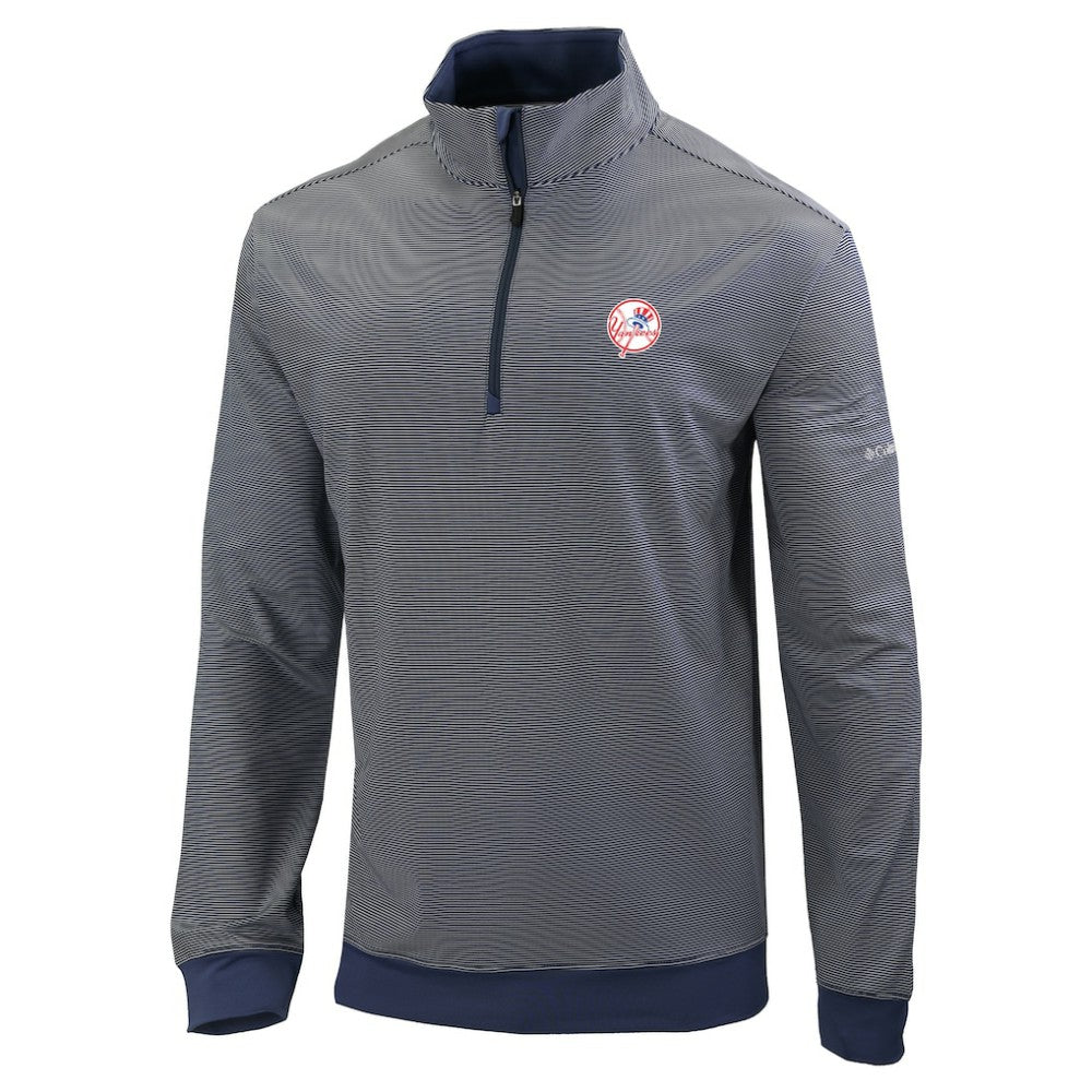 New York Yankees Omni-Wick Even Lie Quarter-Zip Pullover Top Navy