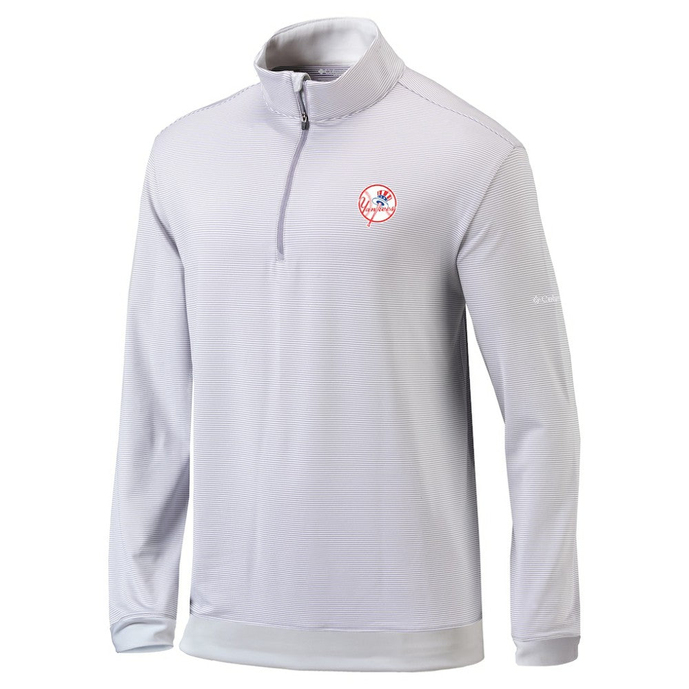 New York Yankees Omni-Wick Even Lie Quarter-Zip Pullover Top Gray