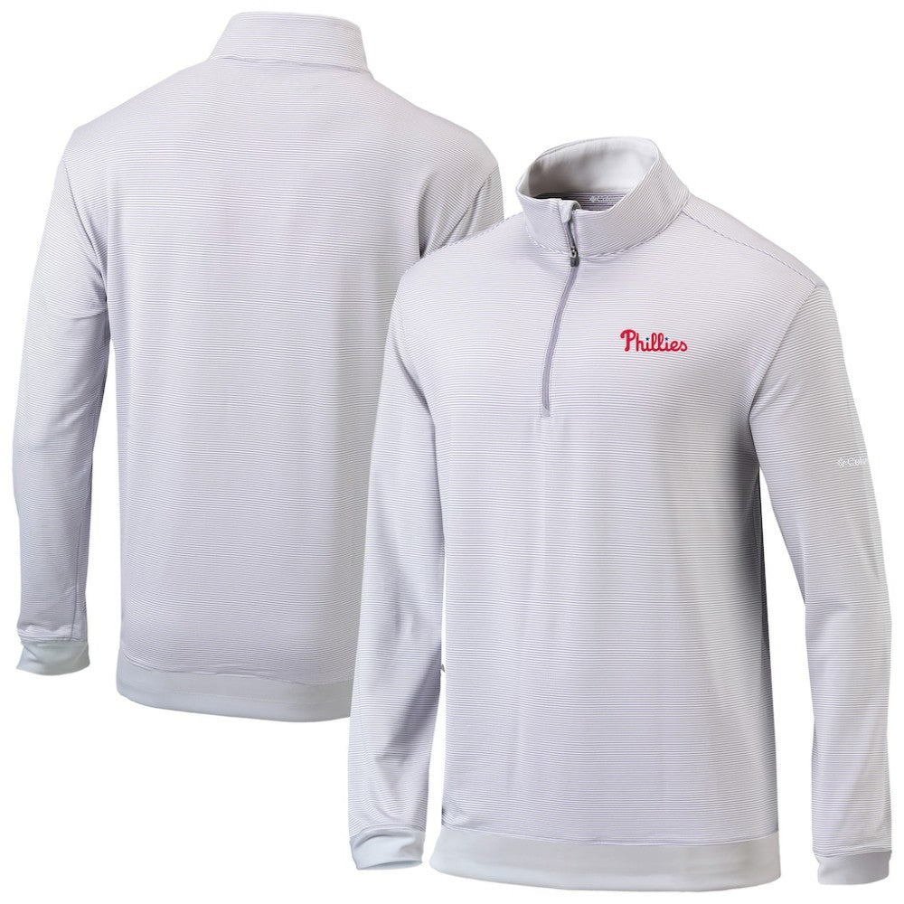 Philadelphia Phillies Omni-Wick Even Lie Quarter-Zip Pullover Top Gray
