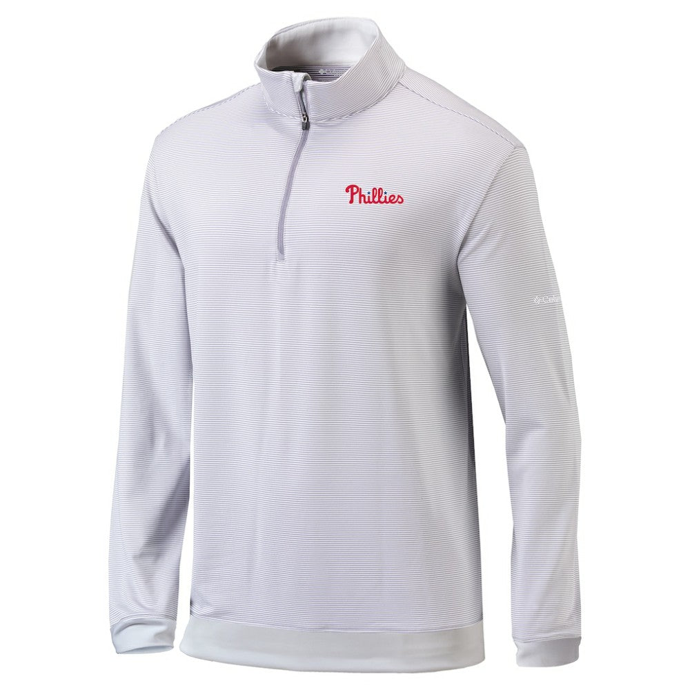 Philadelphia Phillies Omni-Wick Even Lie Quarter-Zip Pullover Top Gray