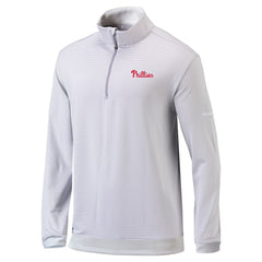 Philadelphia Phillies Omni-Wick Even Lie Quarter-Zip Pullover Top Gray