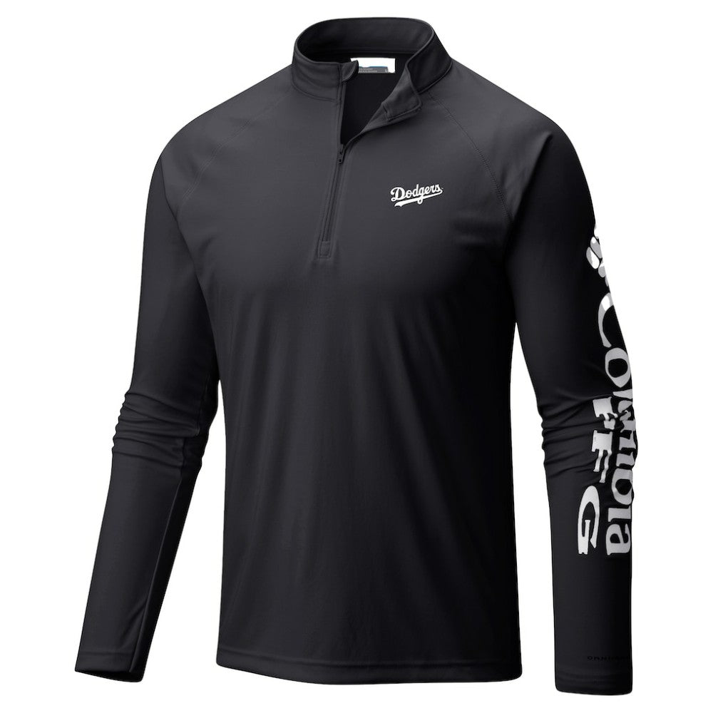 Los Angeles Dodgers Terminal Tackle Raglan Omni-Shade Quarter-Zip Pullover Top Black