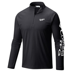 Los Angeles Dodgers Terminal Tackle Raglan Omni-Shade Quarter-Zip Pullover Top Black