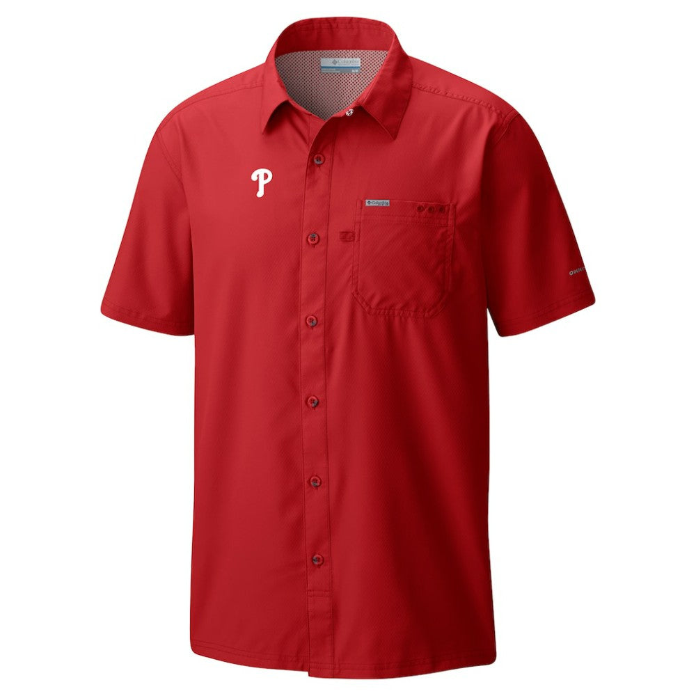 Philadelphia Phillies Slack Tide Omni-Wick Button-Up Camp Shirt Red