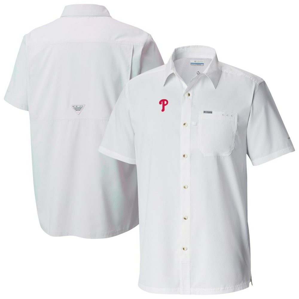 Philadelphia Phillies Slack Tide Omni-Wick Button-Up Camp Shirt White