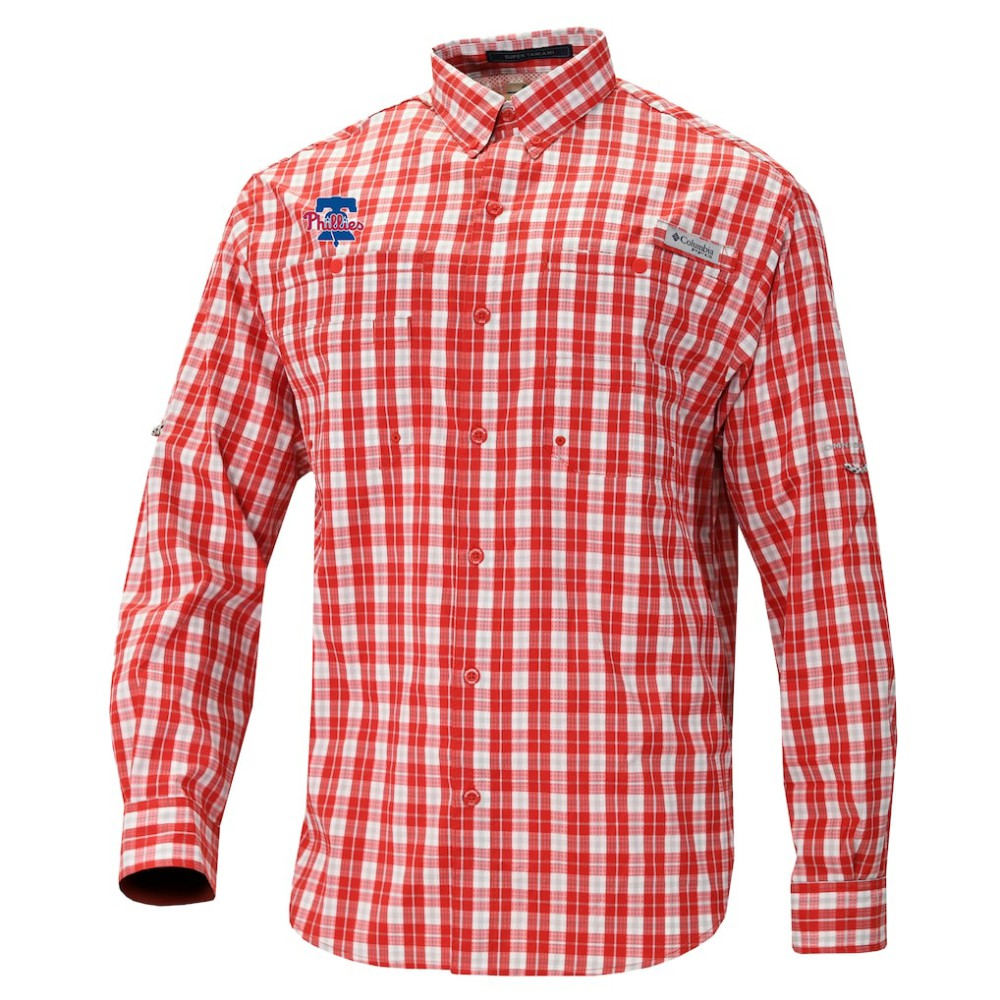 Philadelphia Phillies Super Slack Tide Omni-Wick Button-Up Shirt Red