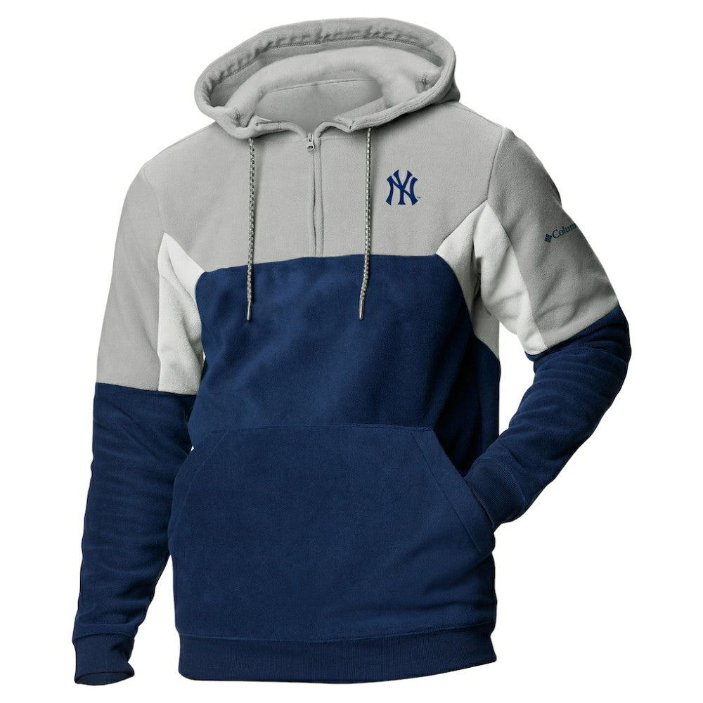 New York Yankees Lodge Fleece Quarter-Zip Hoodie Navy