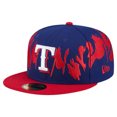 Texas Rangers Retro Pattern 59FIFTY Fitted Hat Royal/Red