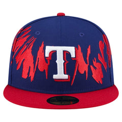 Texas Rangers Retro Pattern 59FIFTY Fitted Hat Royal/Red