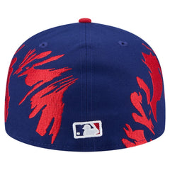 Texas Rangers Retro Pattern 59FIFTY Fitted Hat Royal/Red