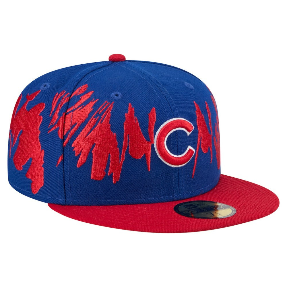 Chicago Cubs Retro Pattern 59FIFTY Fitted Hat Royal/Red