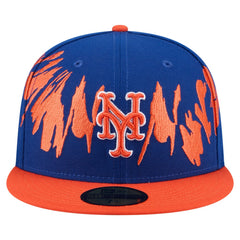 New York Mets Retro Pattern 59FIFTY Fitted Hat Royal/Orange