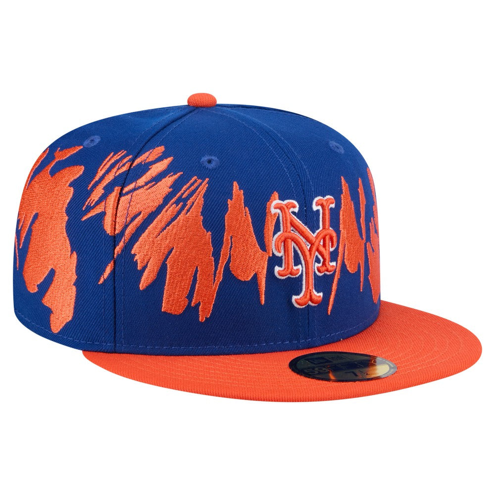 New York Mets Retro Pattern 59FIFTY Fitted Hat Royal/Orange