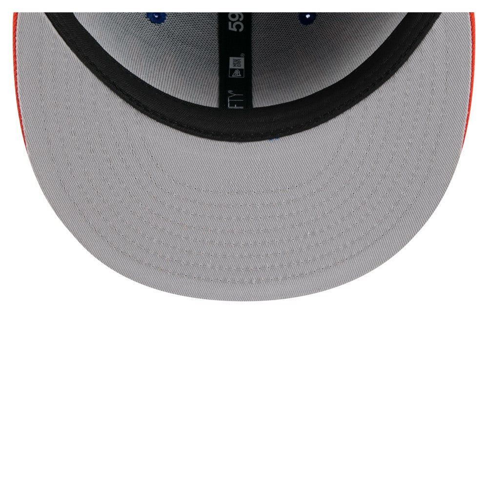 New York Mets Retro Pattern 59FIFTY Fitted Hat Royal/Orange