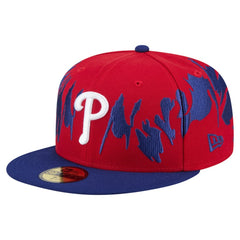 Philadelphia Phillies Retro Pattern 59FIFTY Fitted Hat Red/Royal