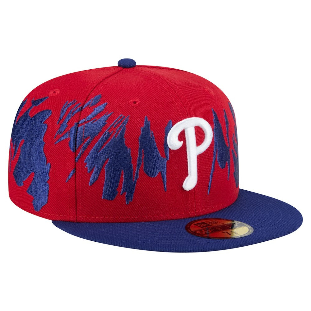 Philadelphia Phillies Retro Pattern 59FIFTY Fitted Hat Red/Royal