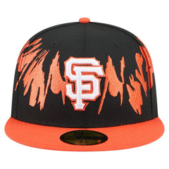 San Francisco Giants Retro Pattern 59FIFTY Fitted Hat Black/Orange