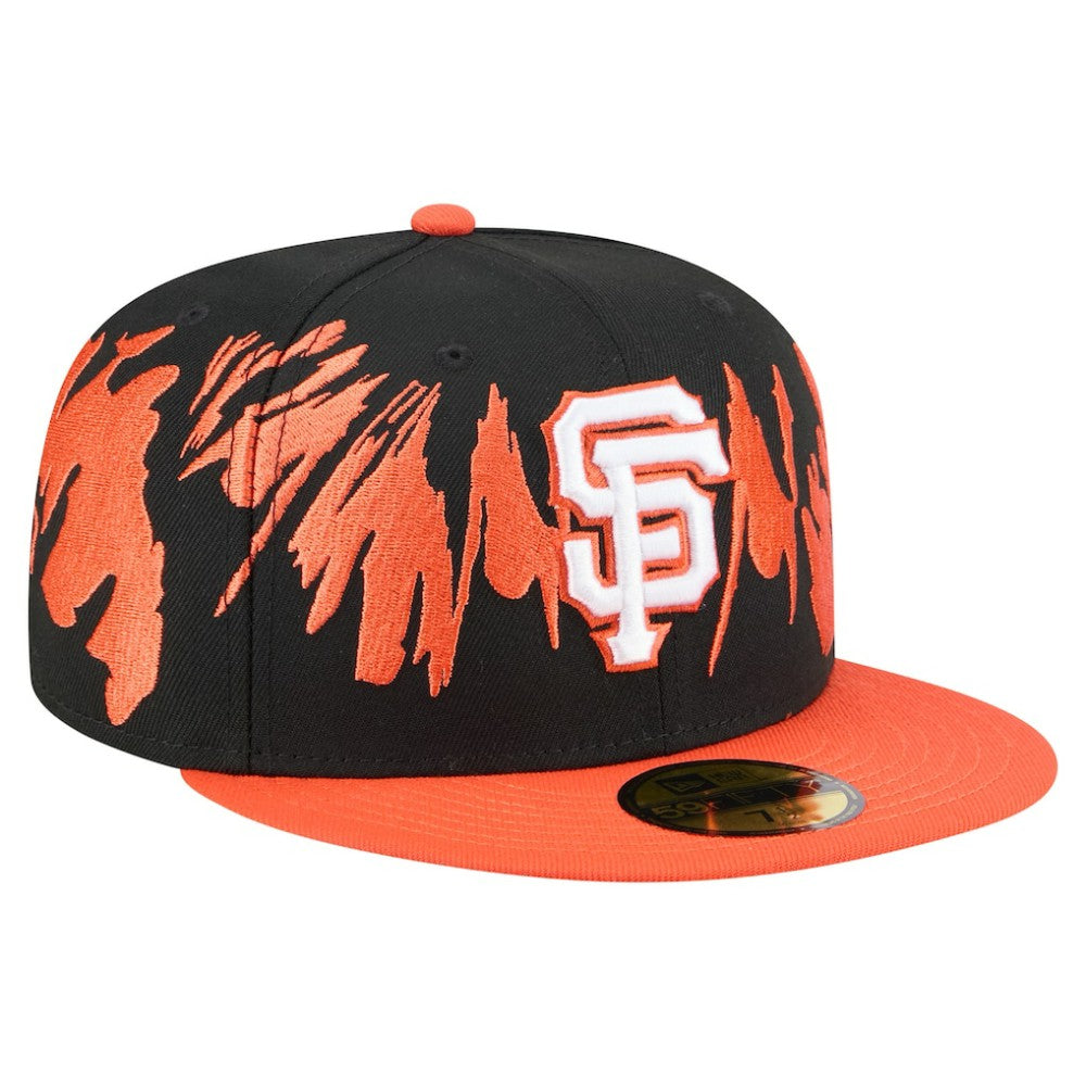 San Francisco Giants Retro Pattern 59FIFTY Fitted Hat Black/Orange