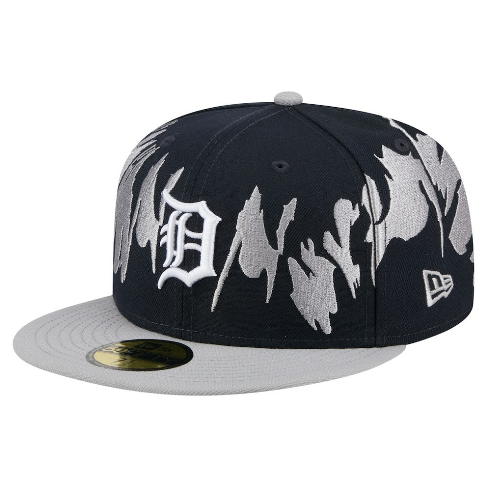 Detroit Tigers Retro Pattern 59FIFTY Fitted Hat Navy/Gray