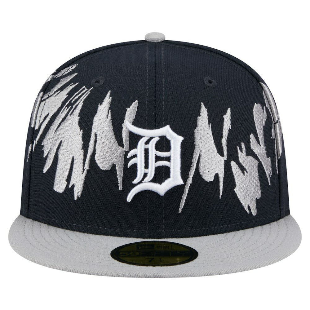 Detroit Tigers Retro Pattern 59FIFTY Fitted Hat Navy/Gray