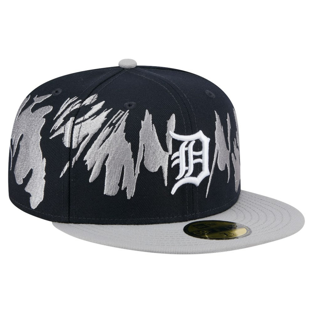 Detroit Tigers Retro Pattern 59FIFTY Fitted Hat Navy/Gray