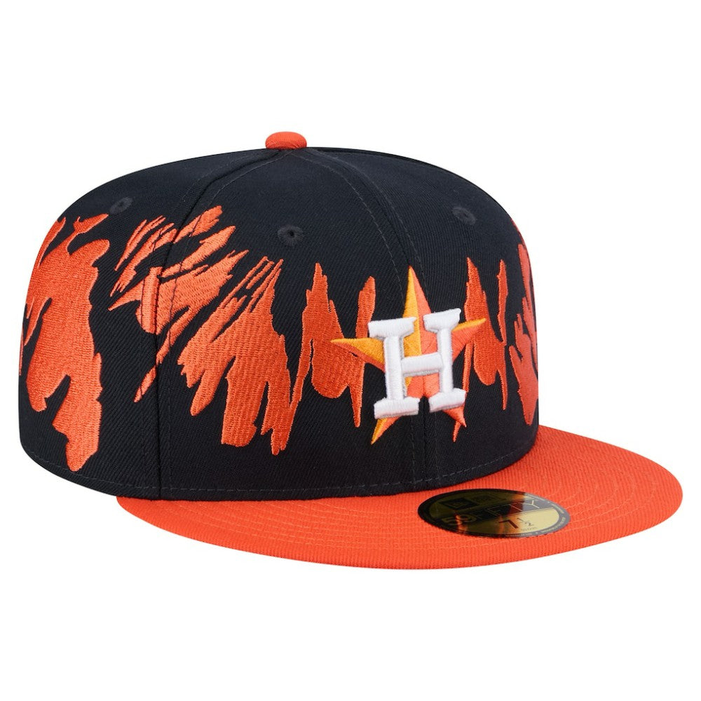 Houston Astros Retro Pattern 59FIFTY Fitted Hat Navy/Orange
