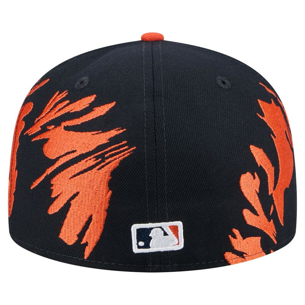Houston Astros Retro Pattern 59FIFTY Fitted Hat Navy/Orange
