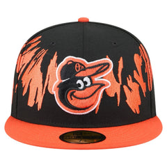 Baltimore Orioles Retro Pattern 59FIFTY Fitted Hat Black/Orange