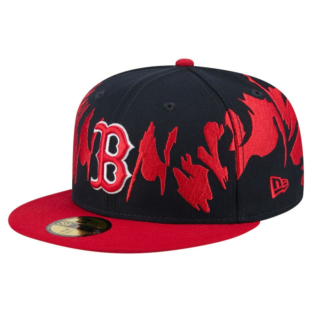 Boston Red Sox Retro Pattern 59FIFTY Fitted Hat Navy/Red