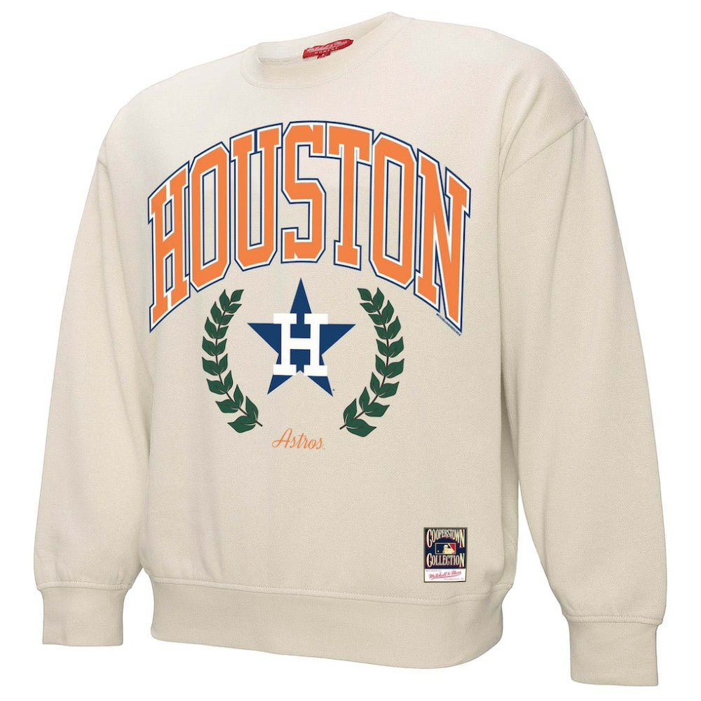 Houston Astros Women's Cooperstown Collection Laurel Crew Pullover Sweatshirt Cream