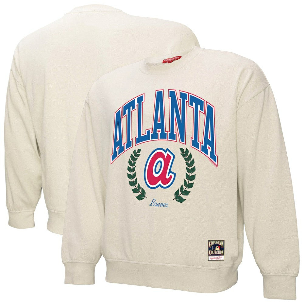 Atlanta Braves Women's Cooperstown Collection Laurel Pullover Sweatshirt Cream