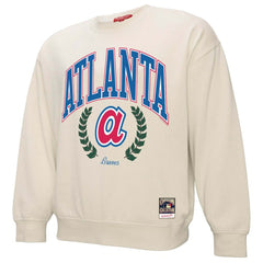 Atlanta Braves Women's Cooperstown Collection Laurel Pullover Sweatshirt Cream