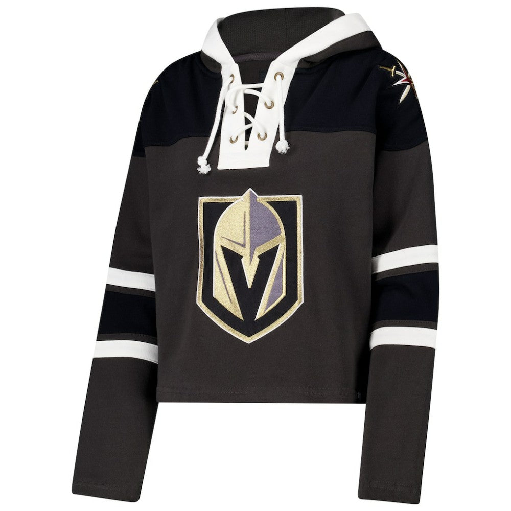Vegas Golden Knights '47 Women's Cropped Superior Lacer Pullover Hoodie - Charcoal Hoodies