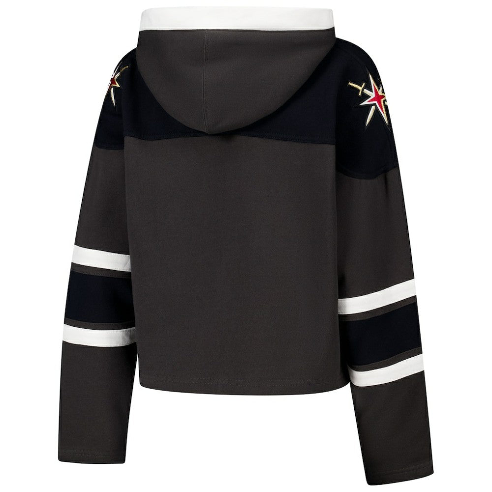 Vegas Golden Knights '47 Women's Cropped Superior Lacer Pullover Hoodie - Charcoal Hoodies