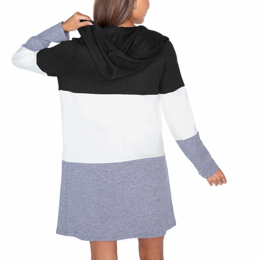 Houston Texans Gameday Couture Women's Tri-Blend Color Block Lightweight Cardigan Hoodie - Black sale