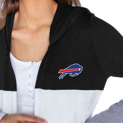 Buffalo Bills Gameday Couture Women's Tri-Blend Color Block Lightweight Cardigan Hoodie - Black outlet