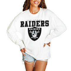 Las Vegas Raiders Gameday Couture Women's Big Goals Oversized Long Sleeve T-Shirt - White outlet
