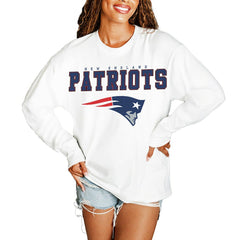 New England Patriots Gameday Couture Women's Big Goals Oversized Long Sleeve T-Shirt - White sale