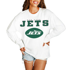 New York Jets Gameday Couture Women's Big Goals Oversized Long Sleeve T-Shirt - White sale