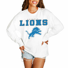 Detroit Lions Gameday Couture Women's Big Goals Oversized Long Sleeve T-Shirt - White cheap
