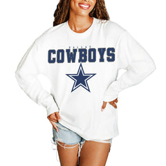 Dallas Cowboys Gameday Couture Women's Big Goals Oversized Long Sleeve T-Shirt - White cheap