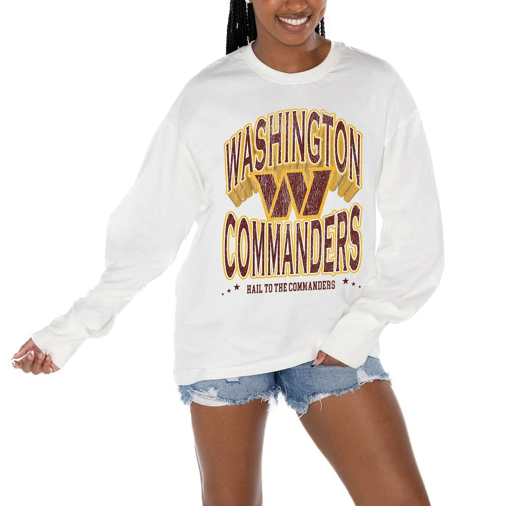 Washington Commanders Gameday Couture Women's Time Out Oversized Long Sleeve T-Shirt - White online
