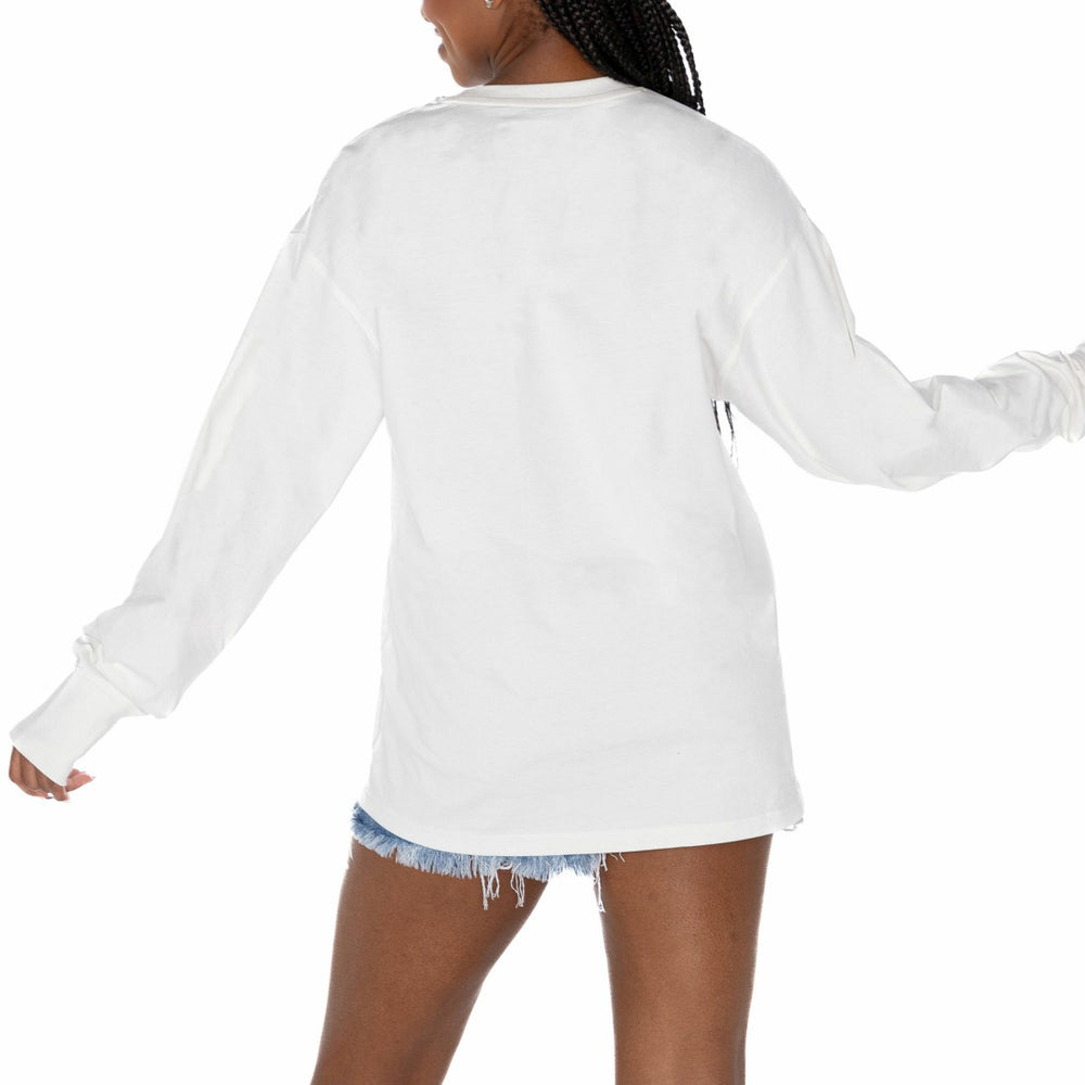 Houston Texans Gameday Couture Women's Time Out Oversized Long Sleeve T-Shirt - White cheap