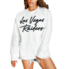 Las Vegas Raiders Gameday Couture Women's Classic Comeback Oversized Long Sleeve T-Shirt - White discount