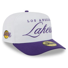 Los Angeles Lakers 2025 NBA Draft A-Frame 59FIFTY Fitted Hat - White/Purple discount