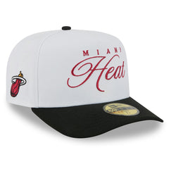 Miami Heat 2025 NBA Draft A-Frame 59FIFTY Fitted Hat - White/Black sale