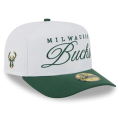 Milwaukee Bucks 2025 NBA Draft A-Frame 59FIFTY Fitted Hat - White/Hunter Green discount